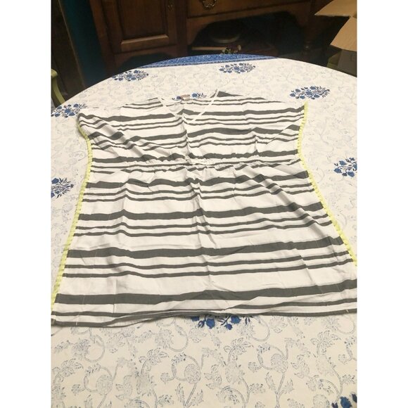 Cat & Jack Size L 10/12 Cotton Swimsuit Coverup Striped Fringe Pullover - Picture 1 of 14